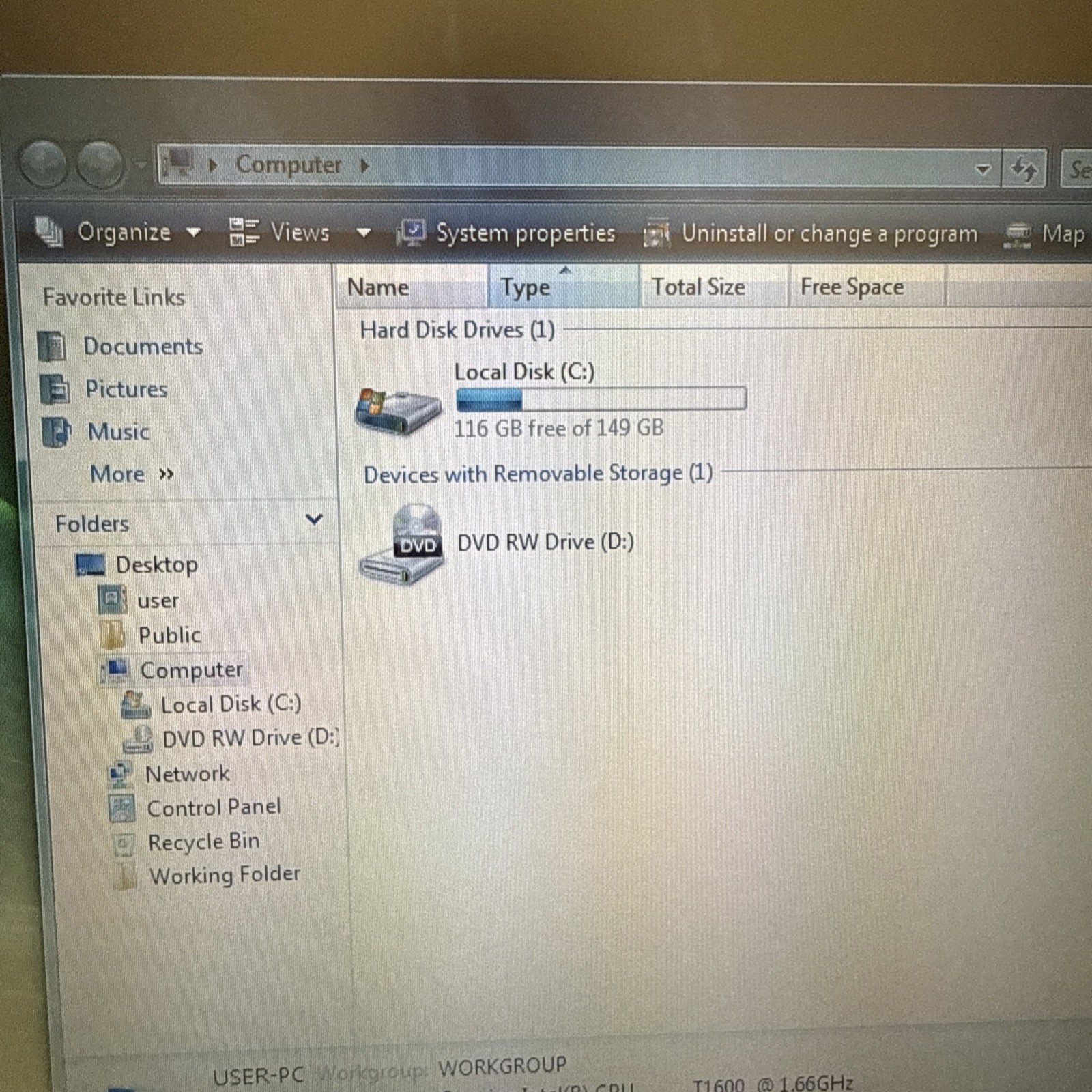 HP Compaq 6530b Intel Celeron CPU T1600 1.66GHZ 3GB RAM 150GB HDD Windows Vista