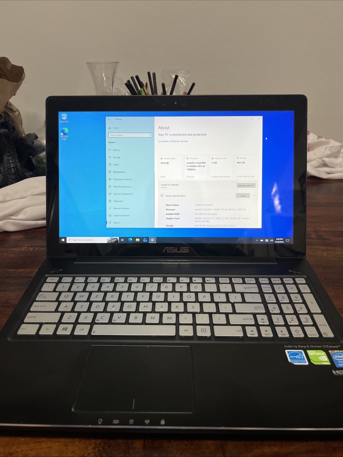 Asus Q550L (i7-4500U, GT 745M, 16GB RAM, 500GB SSD, Win10)