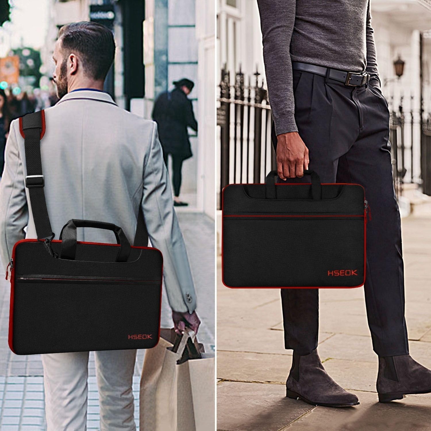 Shoulder Bag for 13-14 Inch Laptops, Fits MacBook Pro/Air & Most Notebooks, Blac