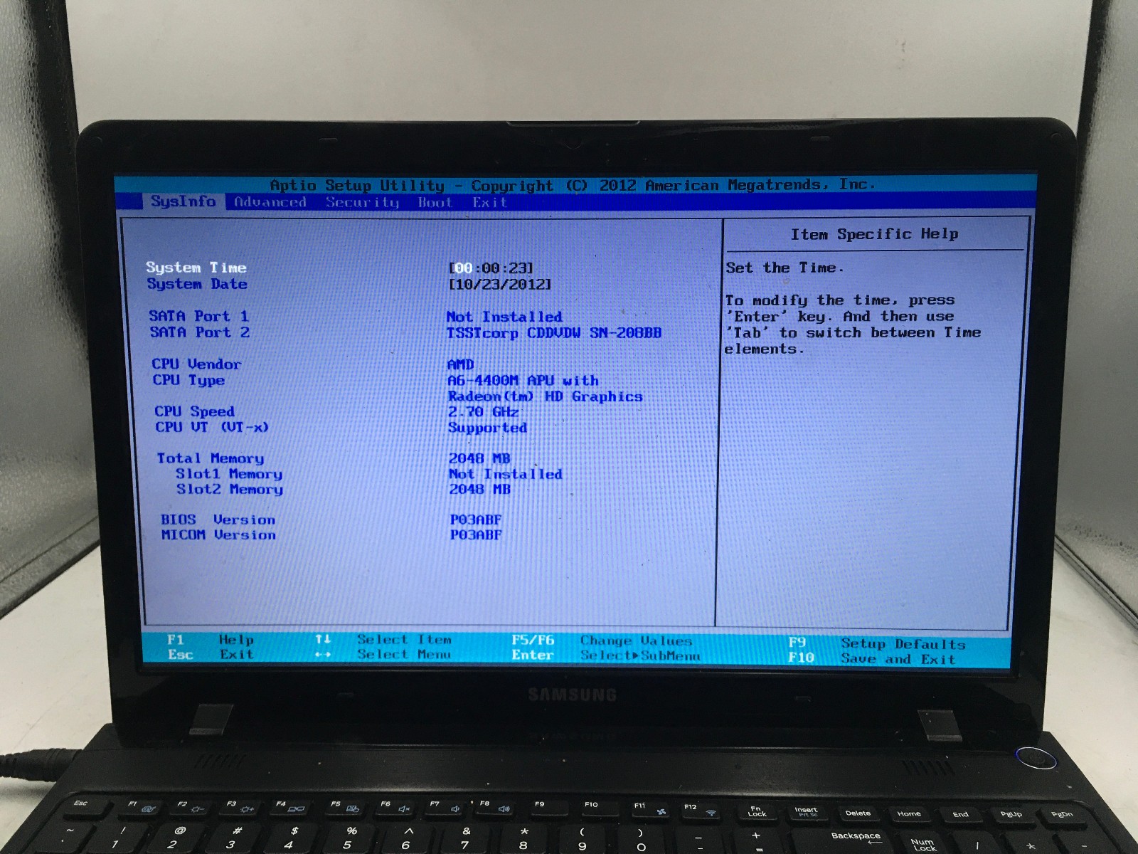 SAMSUNG NP365E5C – BOOTS TO BIOS – AMD A6 4400M – 2GB RAM – 15″ – NO OS -READ-BB