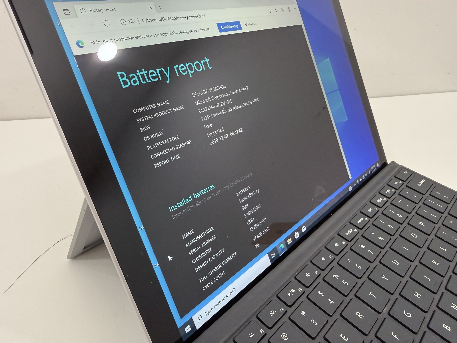 Microsoft Surface Pro 7 i7-1065G7 CPU @ 1.30GHz 16 GB RAM 256 GB Win 10 Pro
