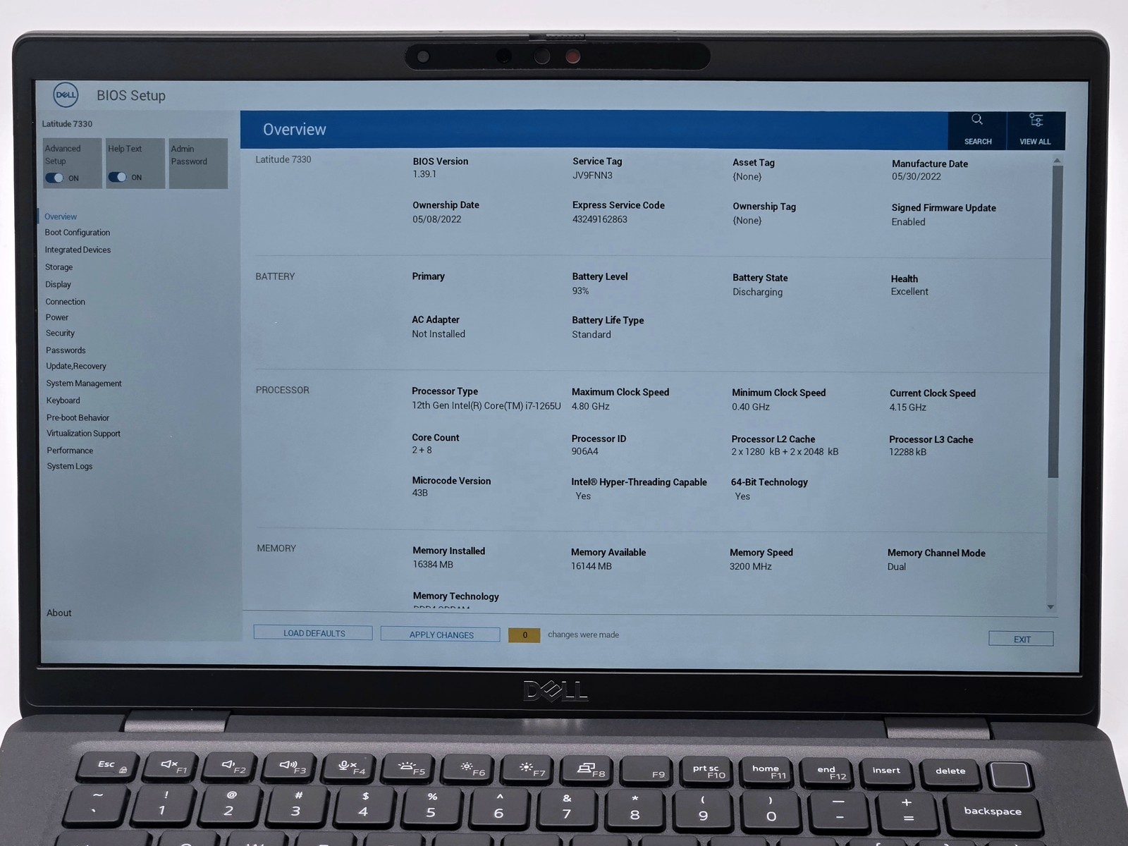 Dell Latitude 7330 13″ FHD I7-1265U 512GB SSD 16GB W11P Webcam Backlit 4G LTE