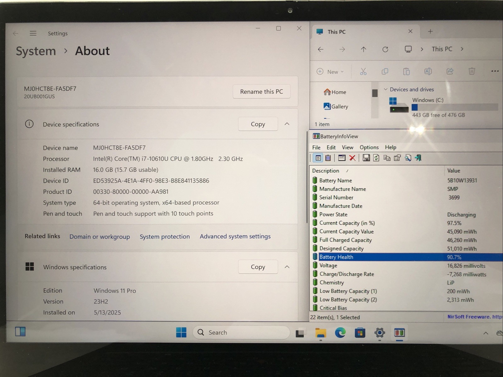 Lenovo x1 Yoga, Intel Core i7-10610U @1.80Ghz, 16GB RAM, 512GB SSD, W11, Touch!