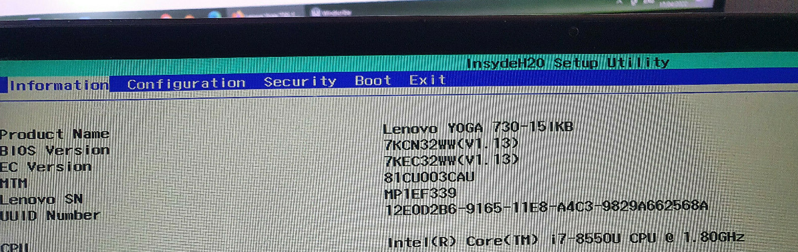 Lenovo Yoga 730-15IKB, Intel Core i7-8550U 8GB RAM nVidia GTX1050 4GB Motheboard