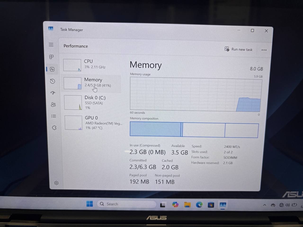 ASUS Q406D 14” Touch 2-in-1 Laptop Ryzen 5 3500U 8GB 256GB SSD As Is Read PH9
