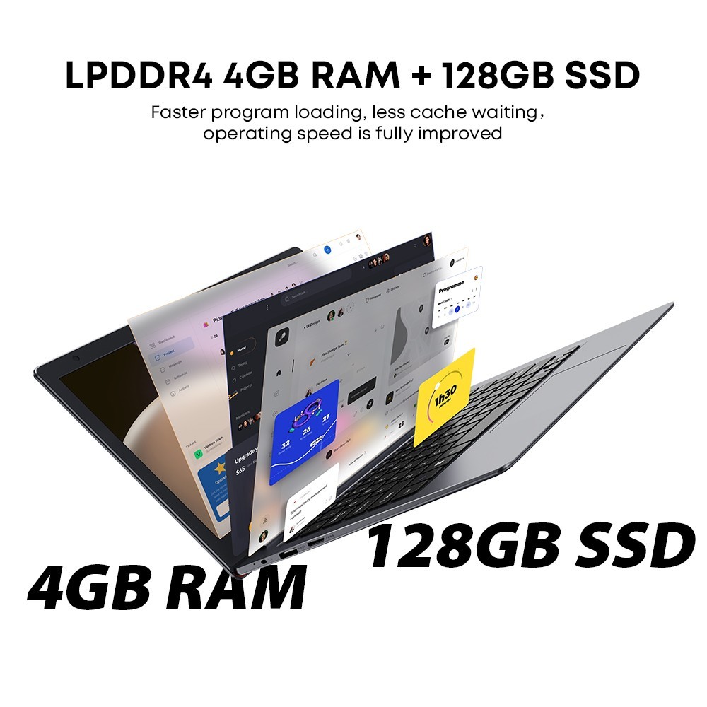 CHUWI- 11.6″ Laptop – Intel Celeron 2.8GH- 4GB Memory – 128GB SSD-Mini HD Gray