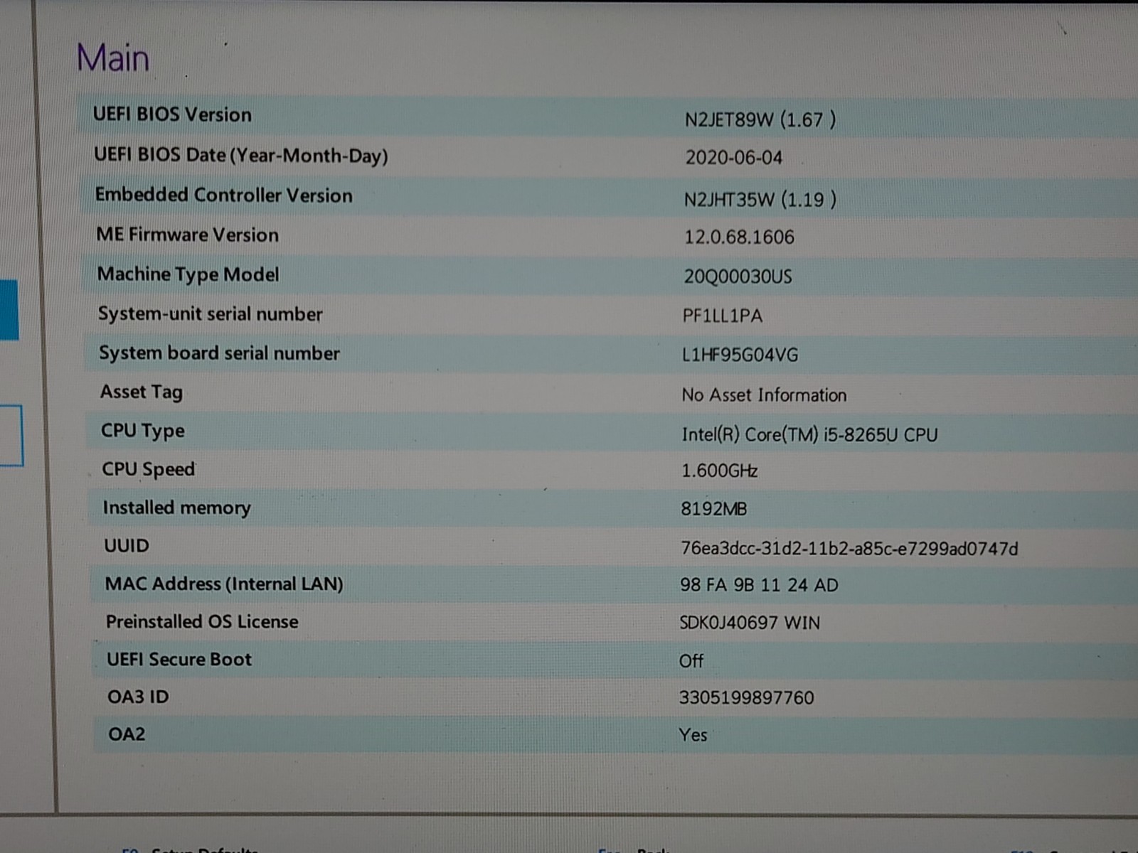 Lenovo ThinkPad X390 13.3″ FHD i5-8265U 8GB RAM 256GB SSD No OS