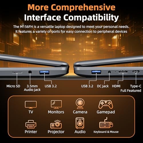 15.6 inch Laptop with Office 365, 12GB RAM 256GB SSD, Win 11 Laptops Gray