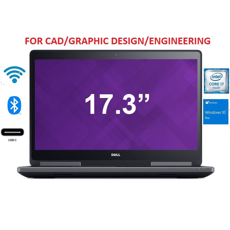 Dell Precision 7710 Core i7-6820HQ up to 64GB RAM & 3TB SSD Win 10 / Win 11 Pro