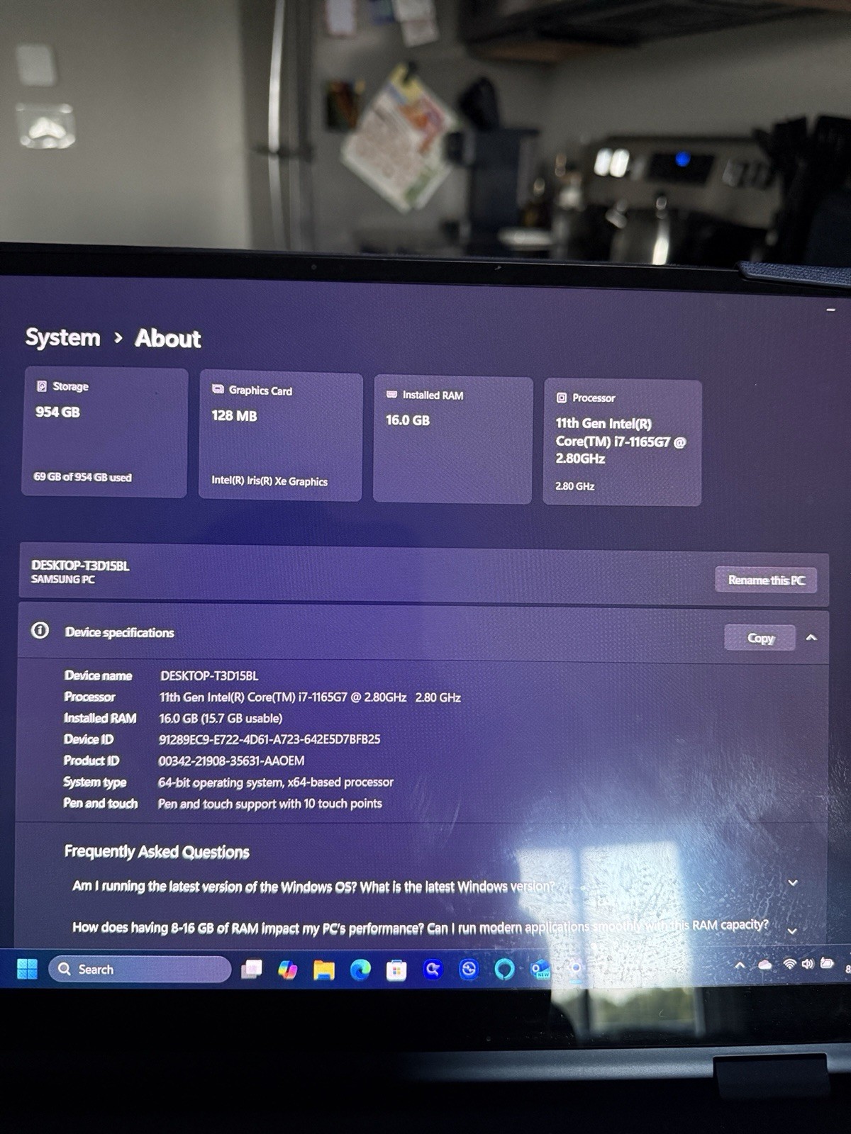 Samsung Galaxy Book Pro 360 15.6″ Laptop 1TB SSD, Intel Core I7 11th Gen.