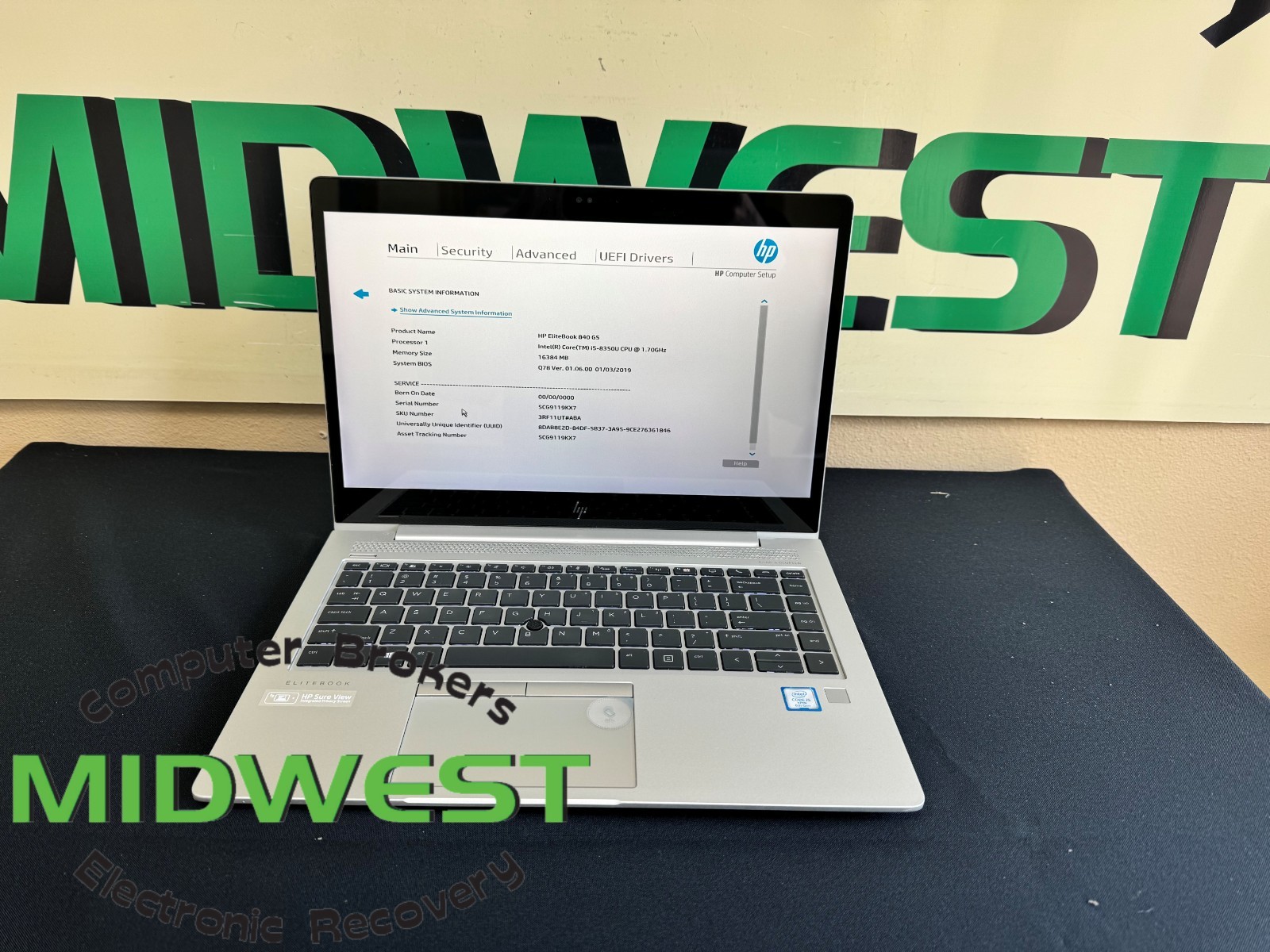 HP EliteBook 840 G5 i5-8350U 1.7GHz 16GB RAM (NO OS/HDD/SSD)