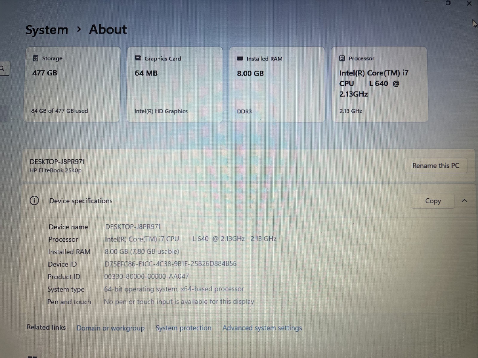 HP Elitebook 2540p Intel i7 2.13GHz Windows 11 Pro 512GB SSD Office Pro 2013