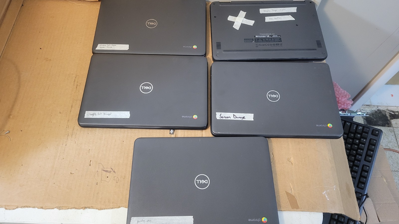 Lot of 5 Dell Chromebook 3100 11.6″ intel celeron/ 4GB RAM / 16GB eMMC – Parts