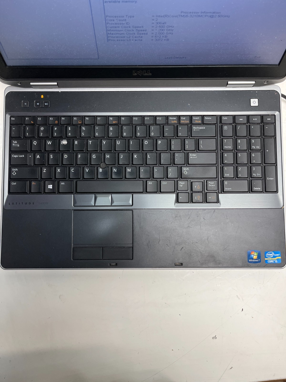 Dell Latitude E6530 Intel Core i5-3210M 2.50GHz 4GB NO HDD