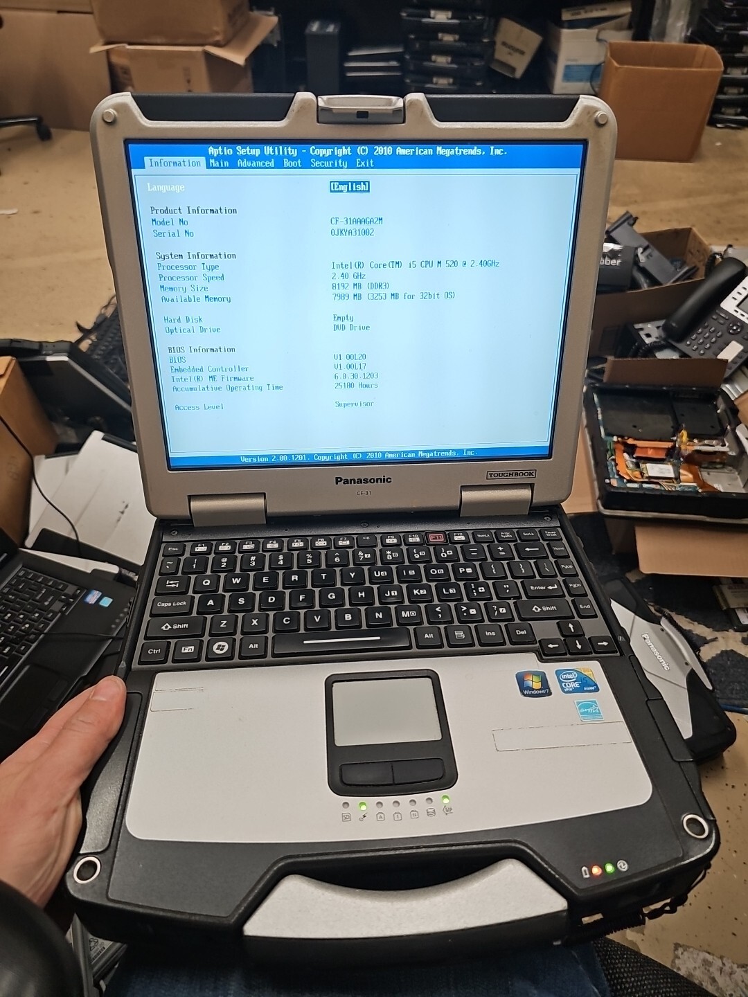 Panasonic Toughbook CF-31 MK-1 i5 520M @ 2.40GHz 8GB RAM DDR3 ( 25180HRS)