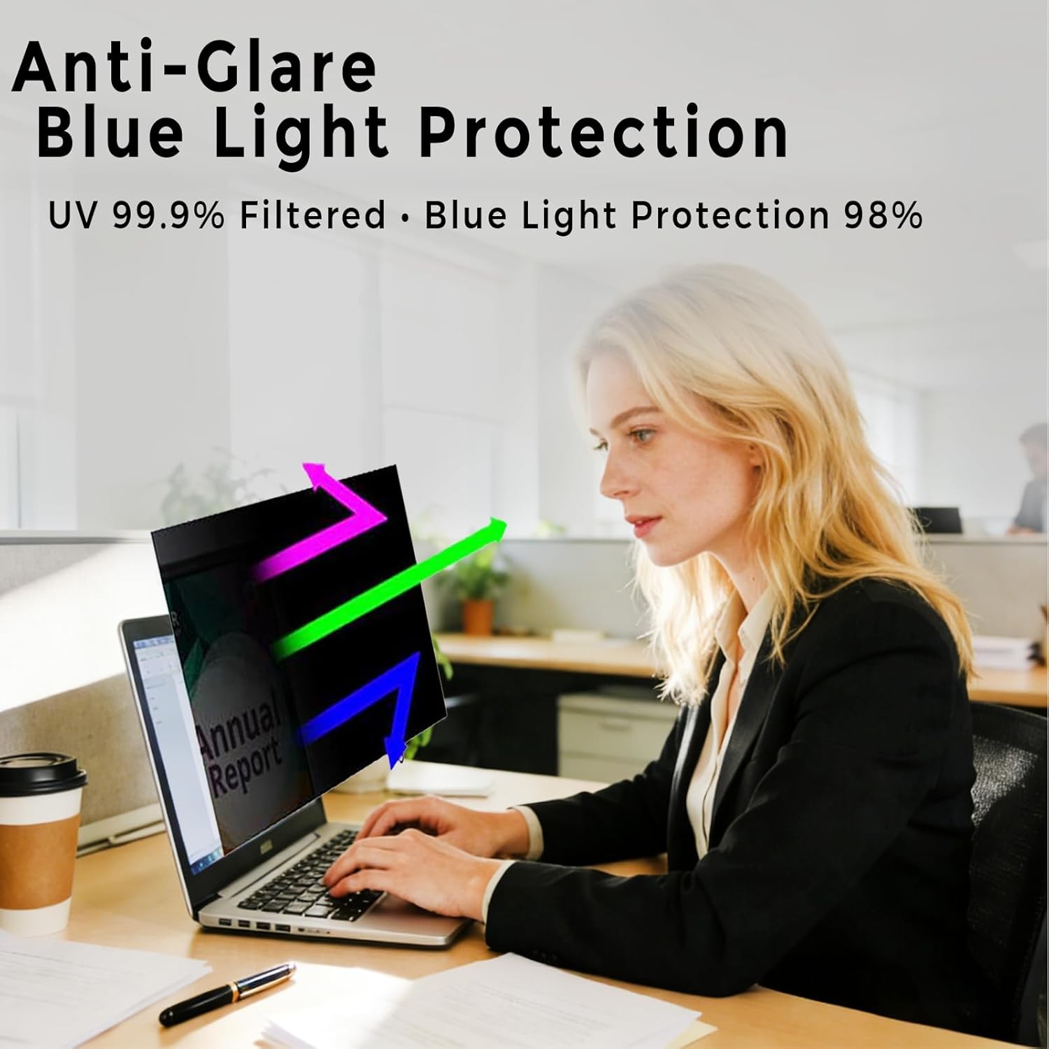 Laptop Privacy Screen 12 Inch 16:10, Anti-Spy Filter with Anti-Glare Protection