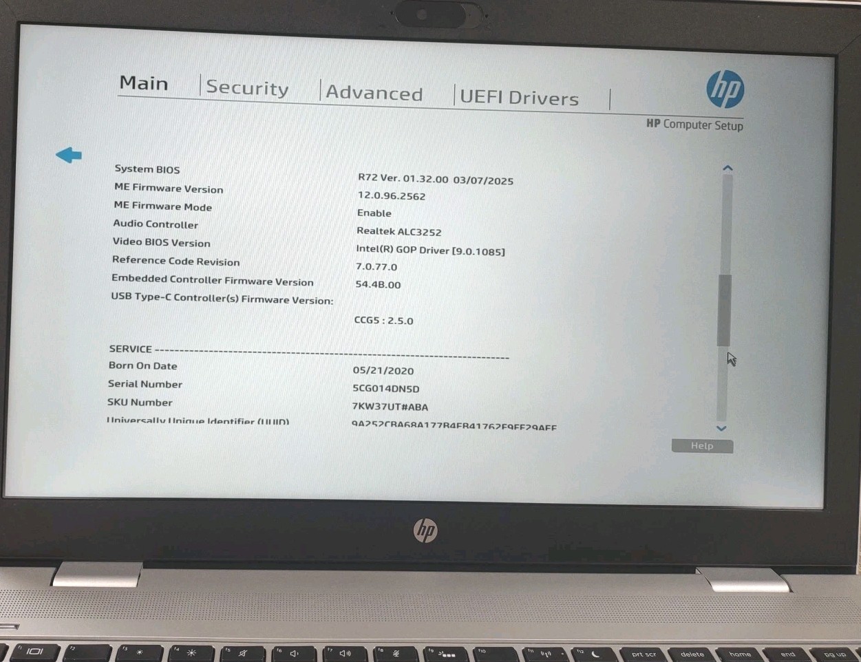 HP ProBook 650 G5 15.6″ W/ Intel i5-8365U @ 1.6GHz, 8GB, 256GB.