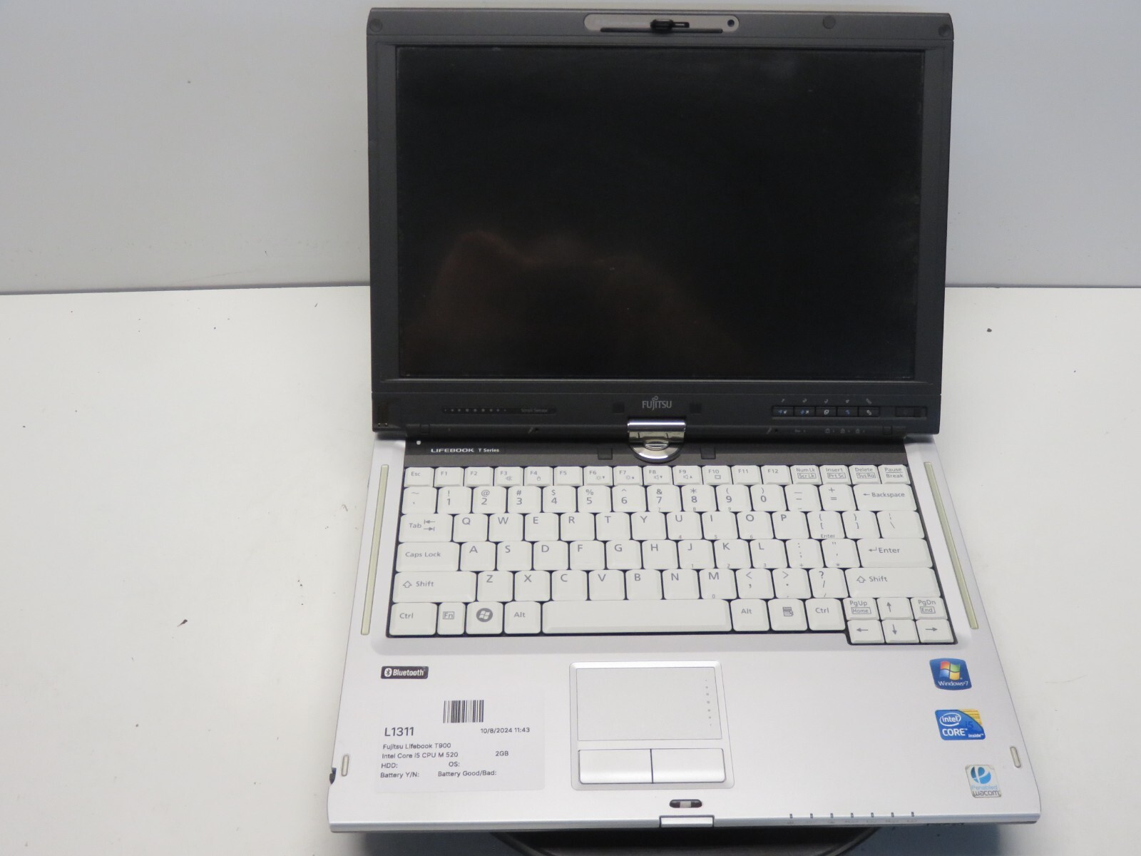 Fujitsu Lifebook T900 Intel Core i5 CPU M 520 2.40GHz 2GB NO HDD No Batt