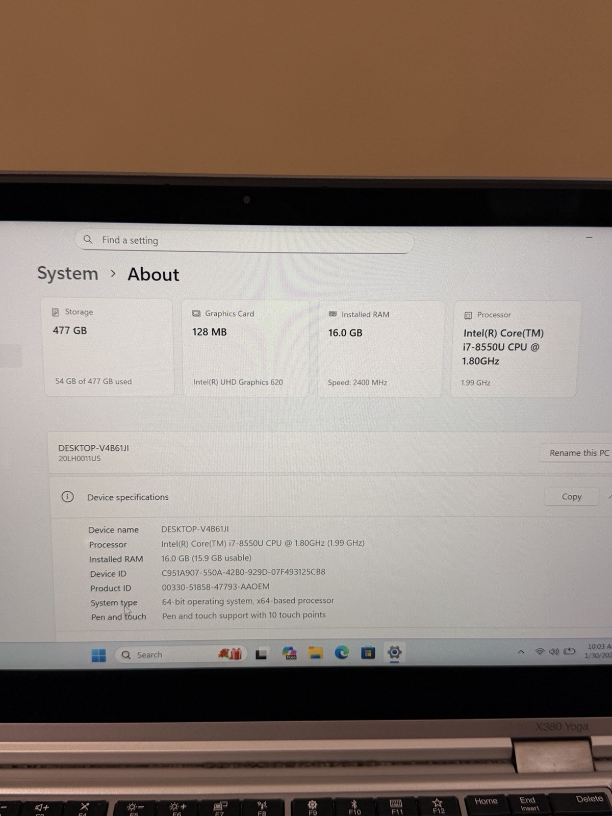 Lenovo ThinkPad X380 Yoga 2-in-1 Laptop Intel I7-8th Gen 16GB RAM 512GB SSD