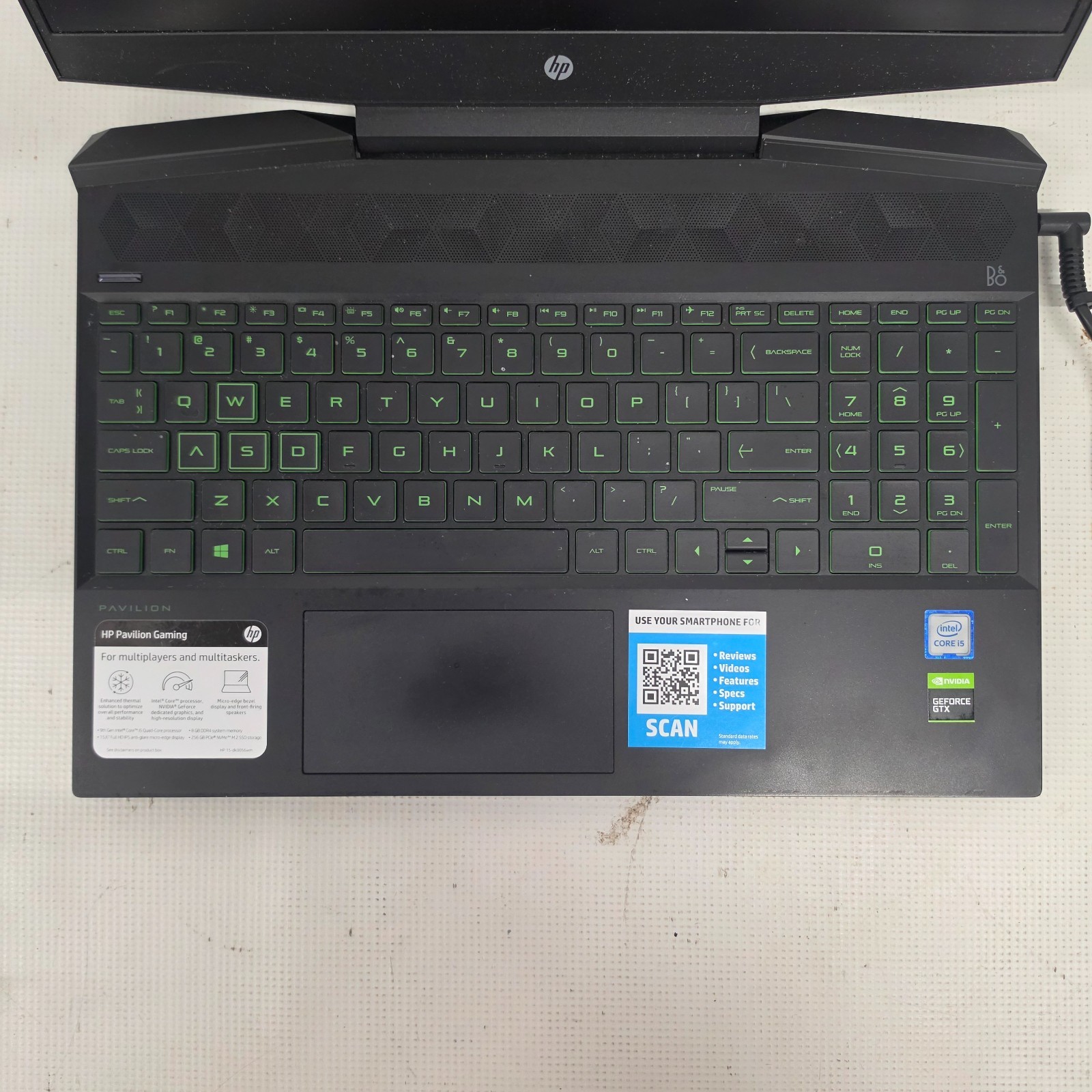 HP Pavilion Gaming Laptop 15-dk0056wm GTX 1650 (needs new battery & charger)