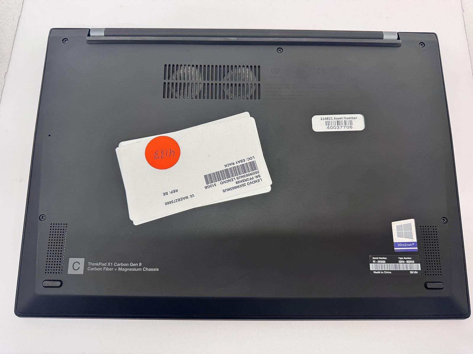 Lenovo ThinkPad X1 Carbon Gen 9, Intel Core i5-1145G7 @ 2.60GHz, 16GB, 512GB