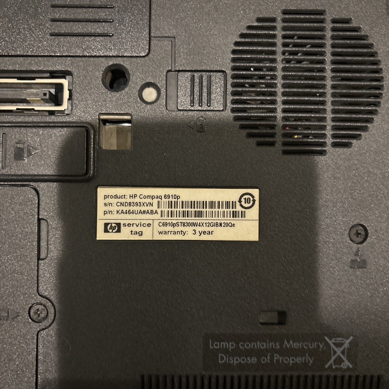 HP Compaq 6910p – 14″ Laptop UNTESTED FOR PARTS