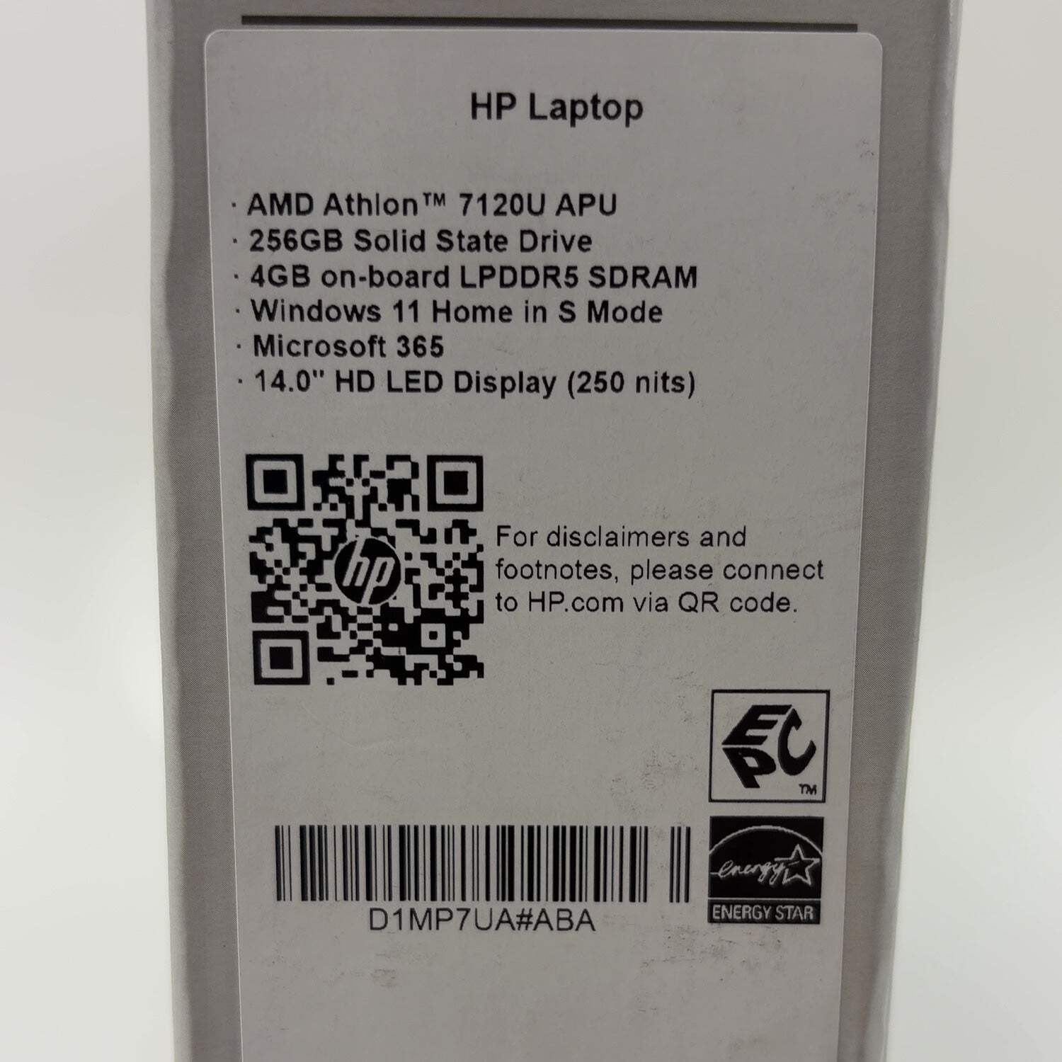 New HP Laptop 14″ Athlon Silver 7120U 2.4GHz 4GB RAM 256GB SSD