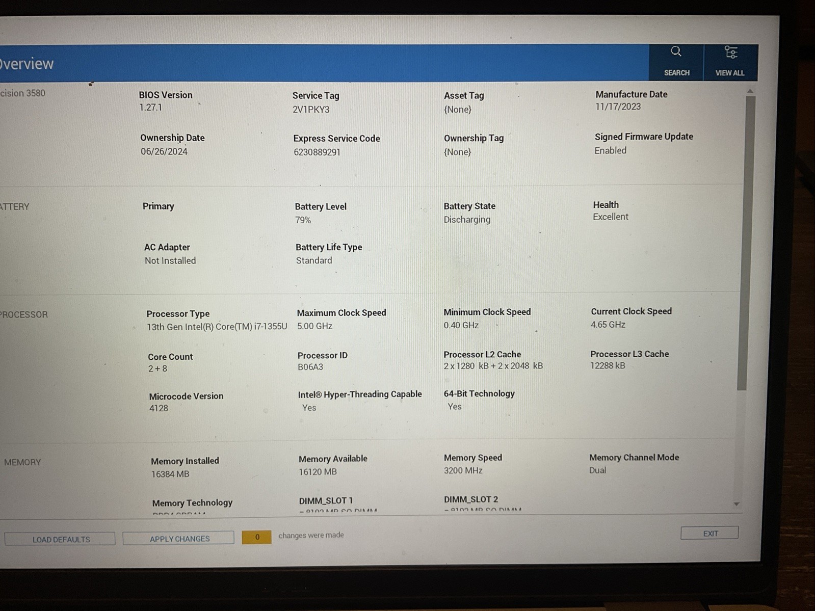 Dell Precision 3580 15.6″ Intel Core i7 1360P 5.0Ghz 32GB RAM 512GB