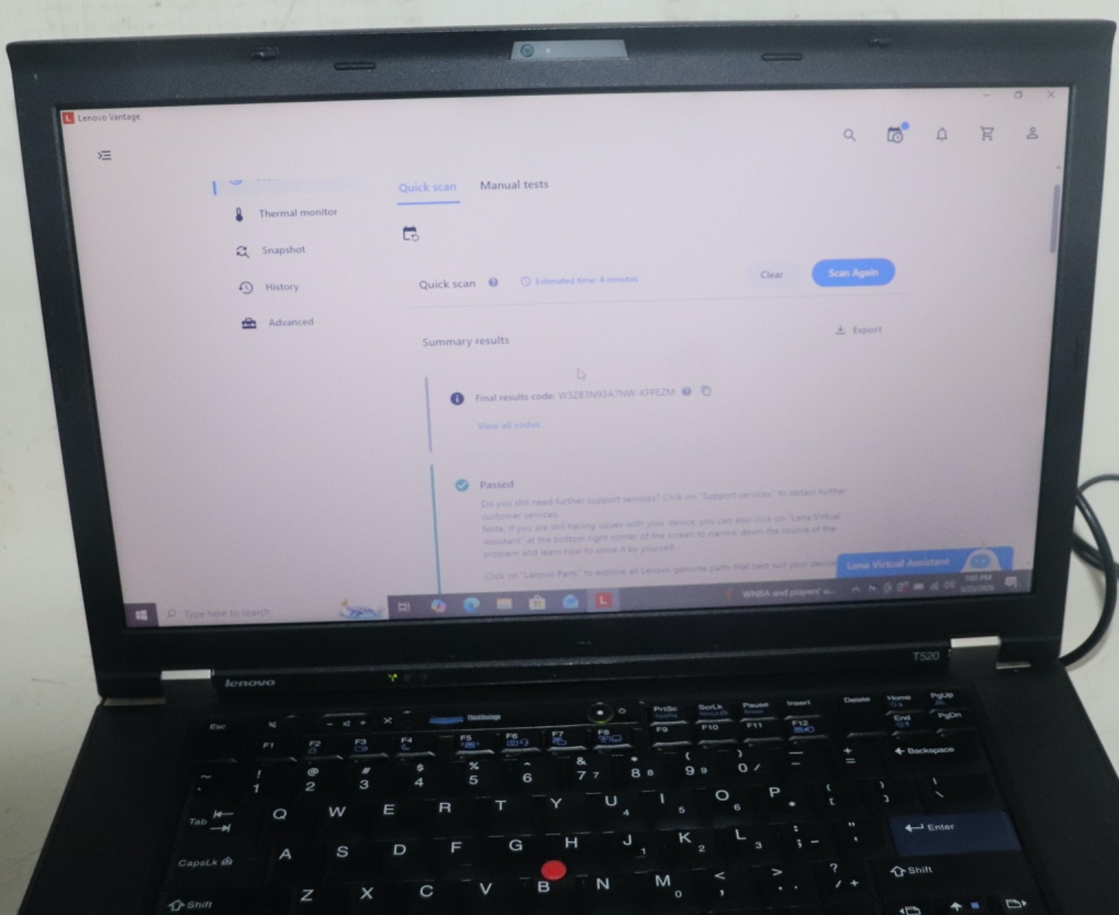 Lenovo ThinkPad T520|Core i7@2.80 GHz|8GB RAM|256GB SSD|WIN 10. PROF|Webcam