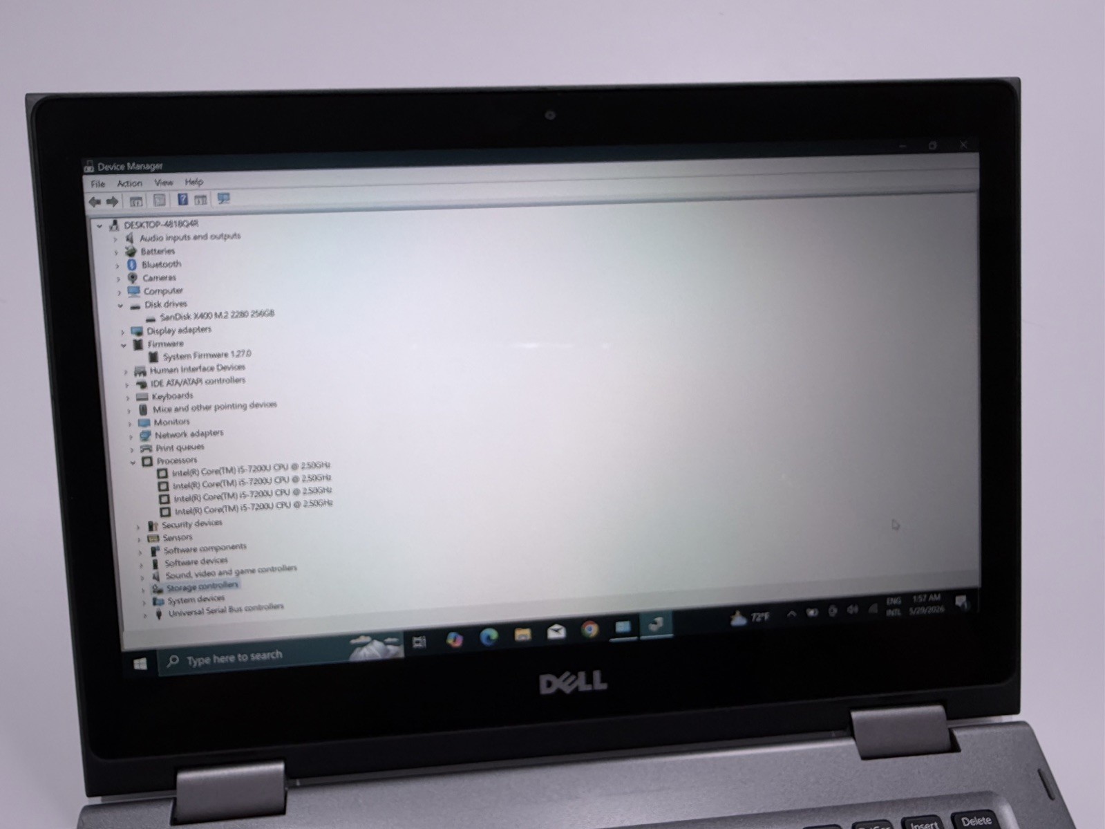 Dell Inspiron i5-7200U CPU Intel(R)Core(TM)@ 2.50GHz 2.70GHz Touch/Screen