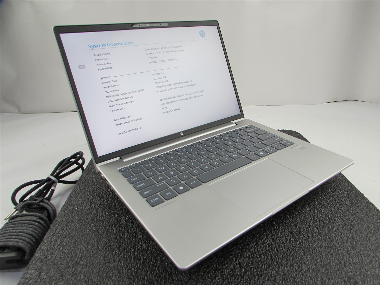 HP PROBOOK 445 (G11) AMD RYZEN 7 7735U 256GB SSD 16GB RAM AMD GPU WIN 11 PRO