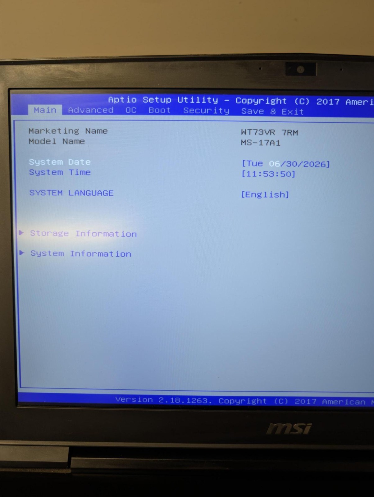 MSI WT73VR 7RM 17.3″ 4K i7-7820HK 64GB RAM Quadro P5000 16GB 512GB SSD