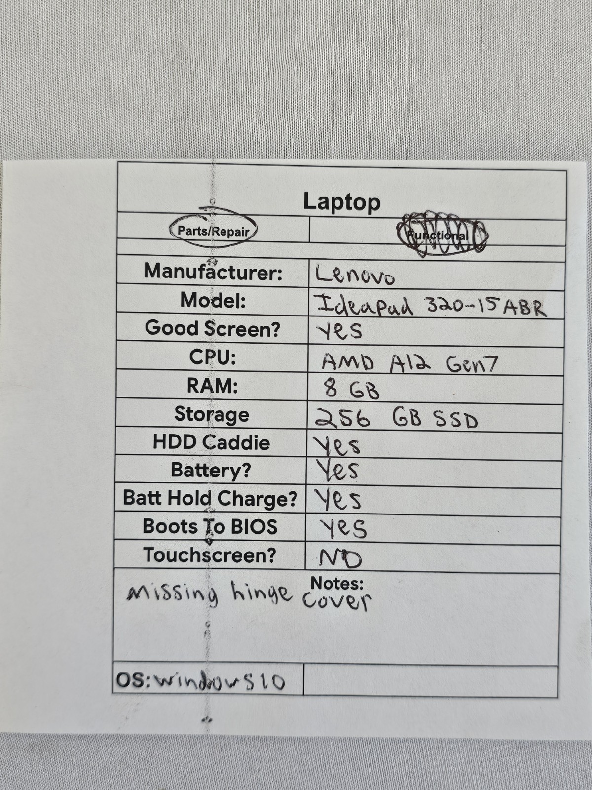 Lenovo IdeaPad 320-15ABR Laptop – AMD A12 Gen 7 – 8GB RAM – 256GB SSD – READ