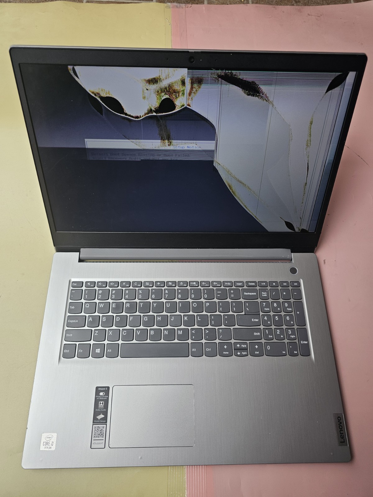 Lenovo IdeaPad 3 171ML05 10th Gen Intel Core i3 0GB SSD Cracked Screen