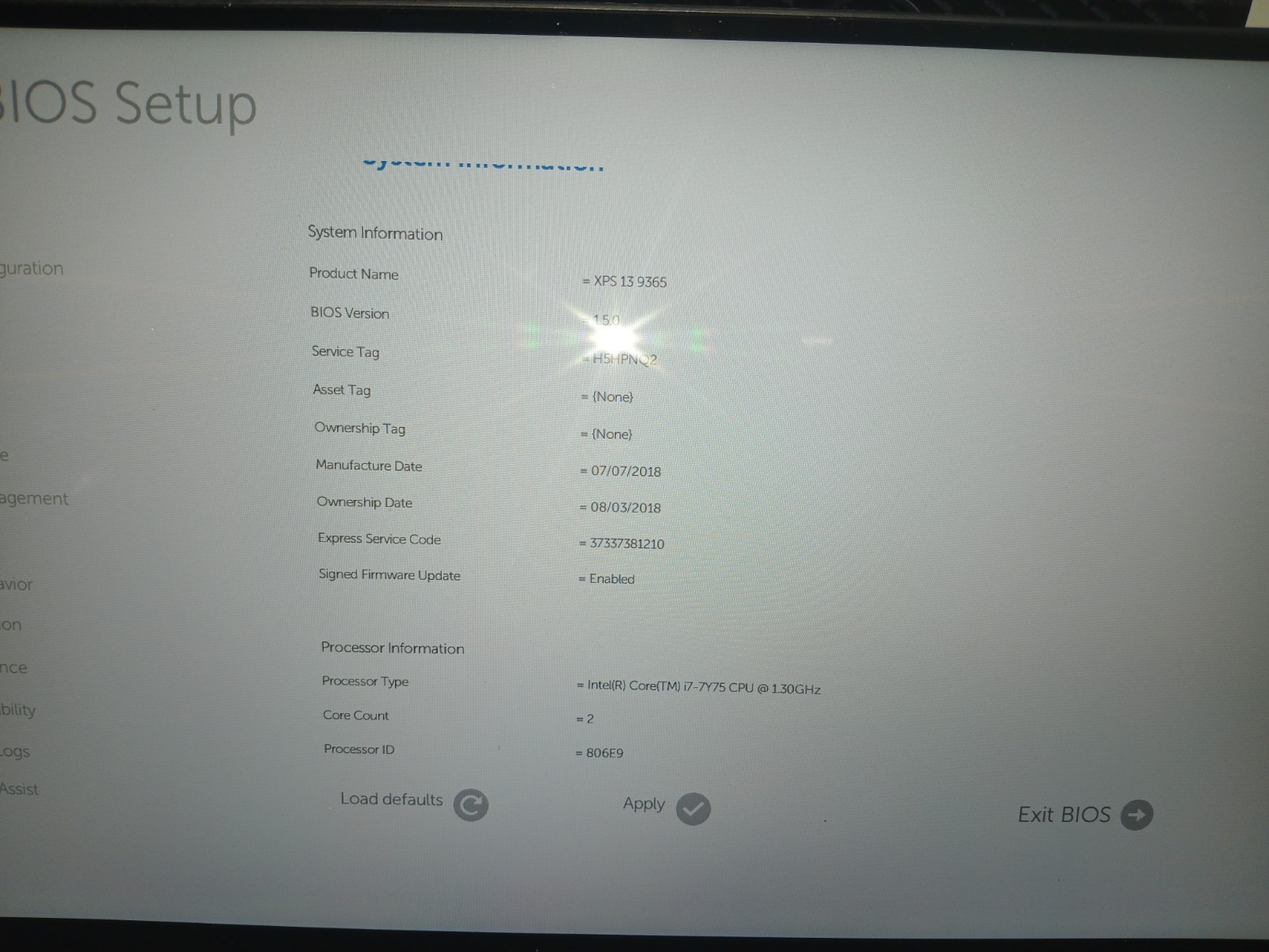 Dell XPS 13 9365 13″ Core i7-7Y75 1.3GHz 8GB RAM NO HDD NO OS Good