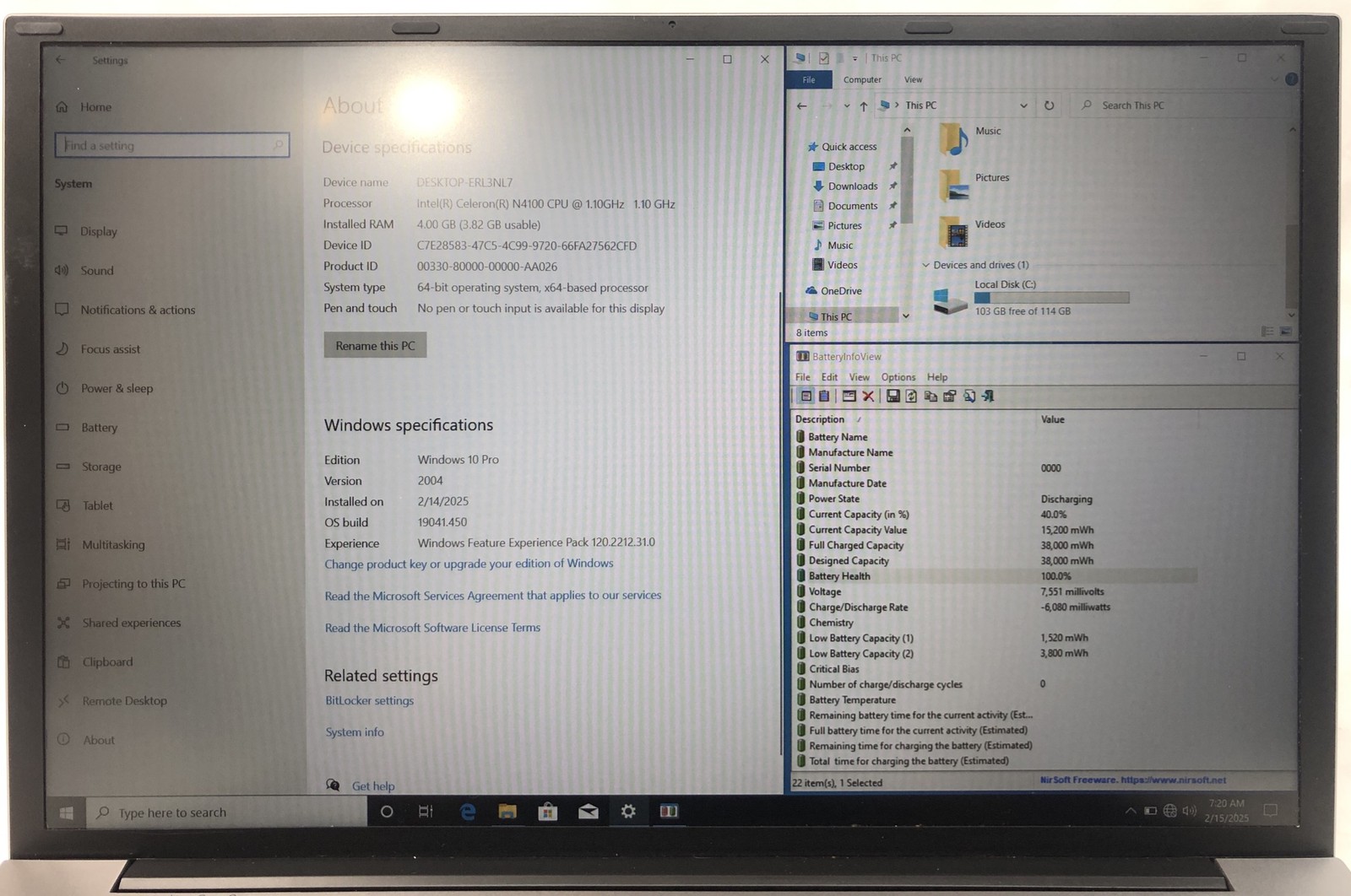 Jumper EZbook S5 Max, Intel N4100 CPU @1.1GHz, Intel UHD Graphics, 4GB RAM