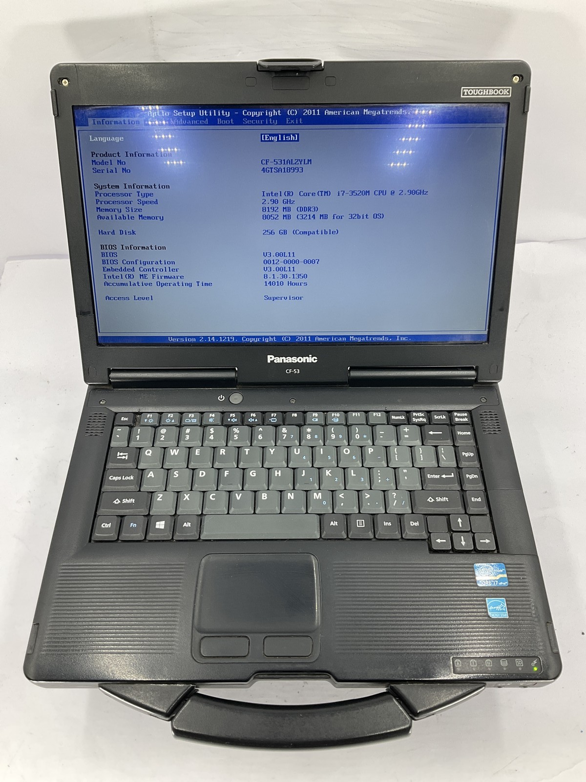 Panasonic ToughBook CF-53 14″ Core i7-3520M 256GB 8GB NO OS