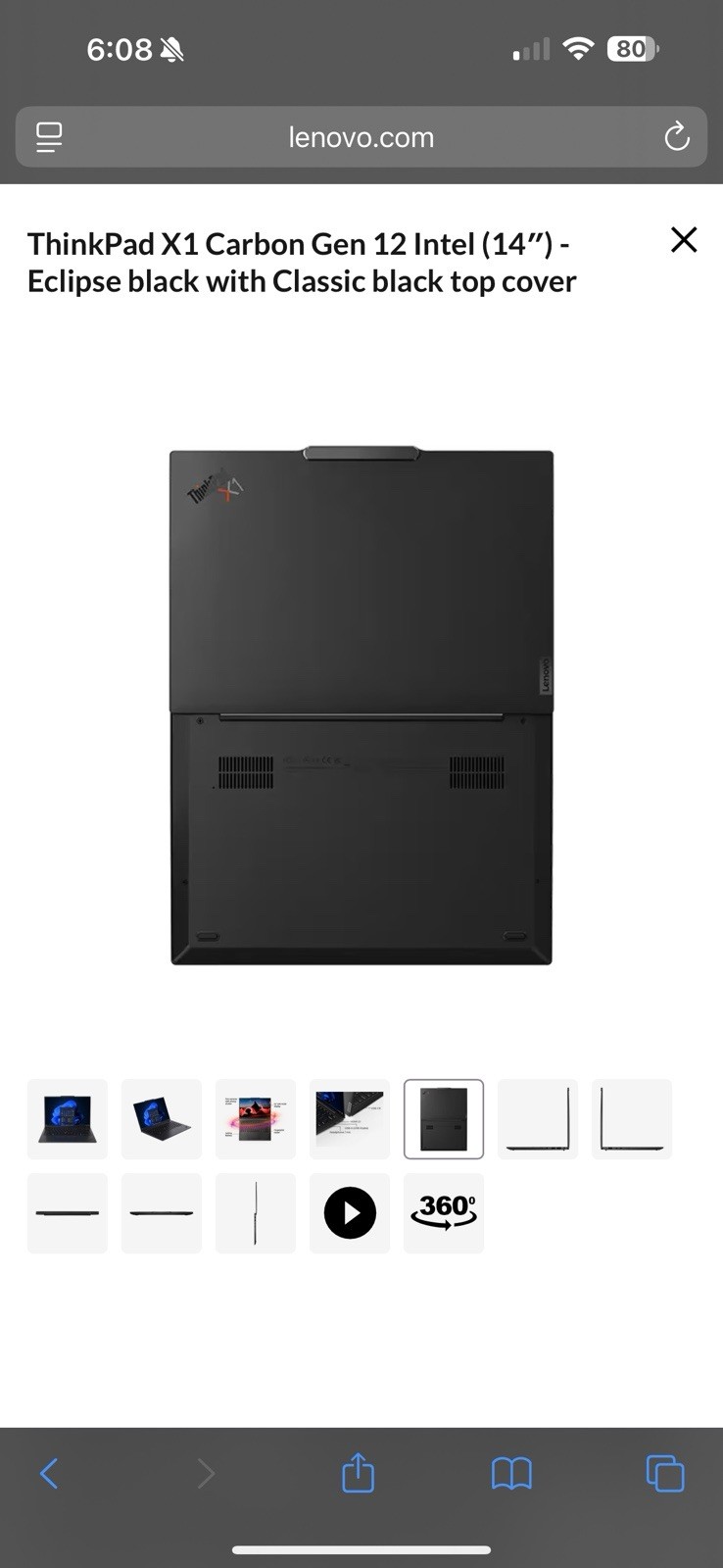 Lenovo ThinkPad X1 Carbon Gen 12 – Intel Core Ultra 7 165U – 32GB RAM– 512GB SSD