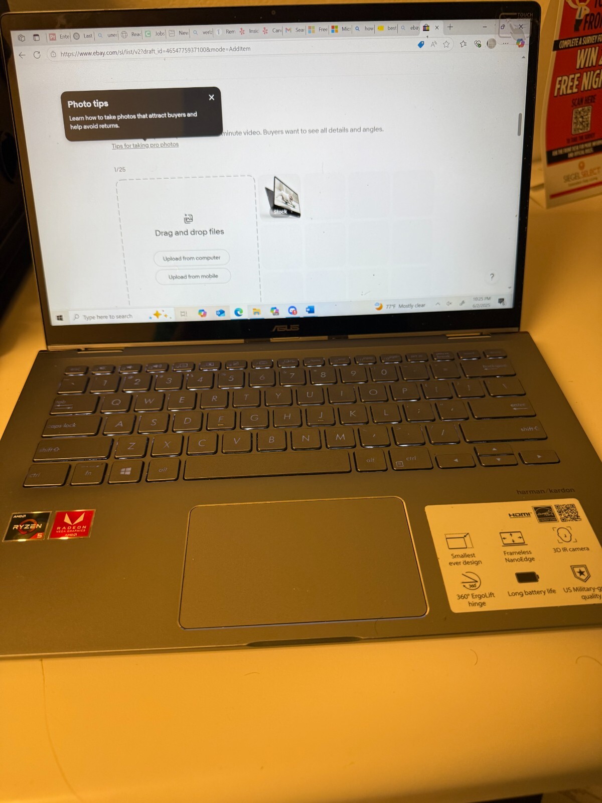 ASUS ZenBook Flip 14″ (512GB SSD, Intel Core i7-8565U, 1.8GHz, 16GB RAM)…