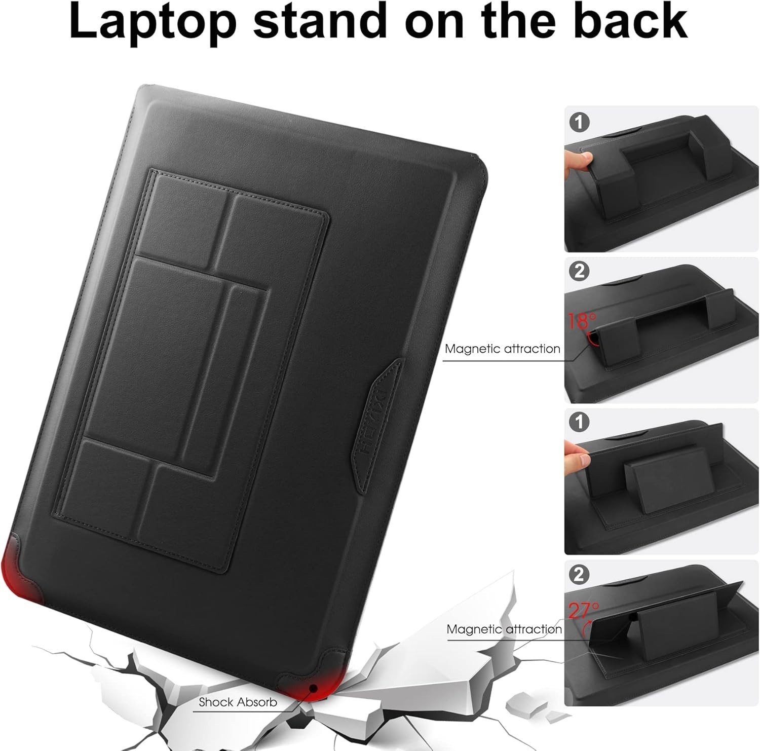 15 16 Inch Laptop Sleeve Case Leather Bag for MacBook Pro 16 2021 & 2019