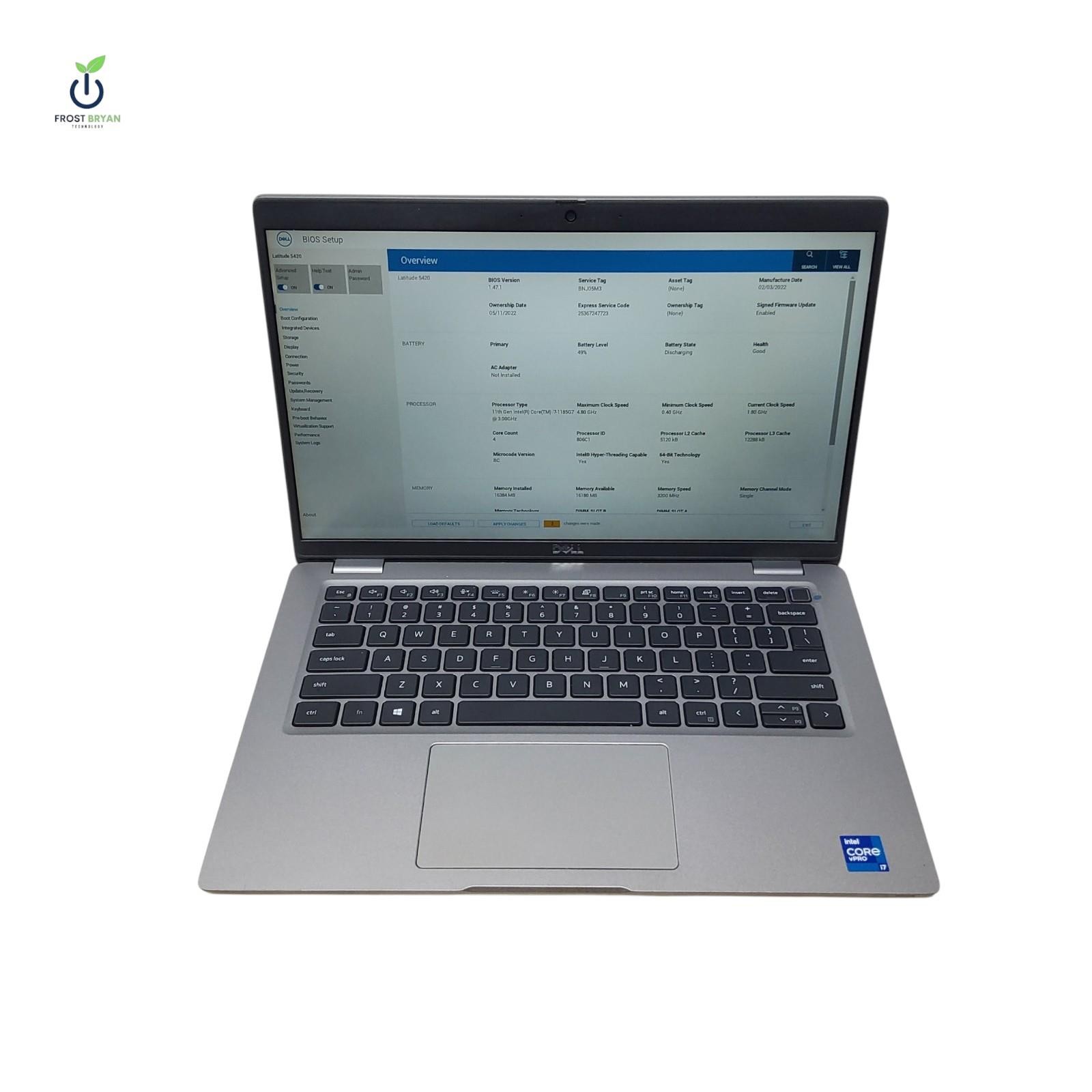 DELL LATITUDE 5420 Laptop i7-1185G7@3.00GHZ 16 GB 512 GB No OS Grade C [READ]