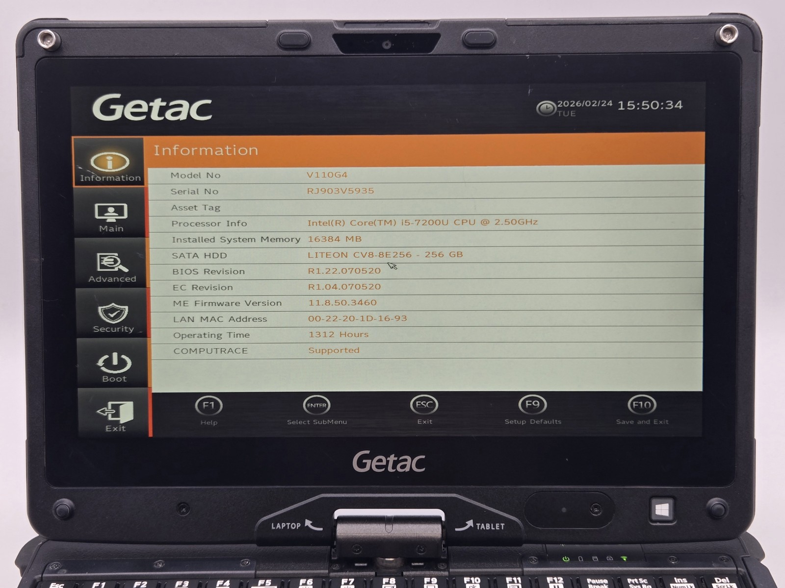 Getac V110G4 2-in-1 11″ HD Touch I5-7200U 256GB SSD 16GB W10P Backlit **READ**