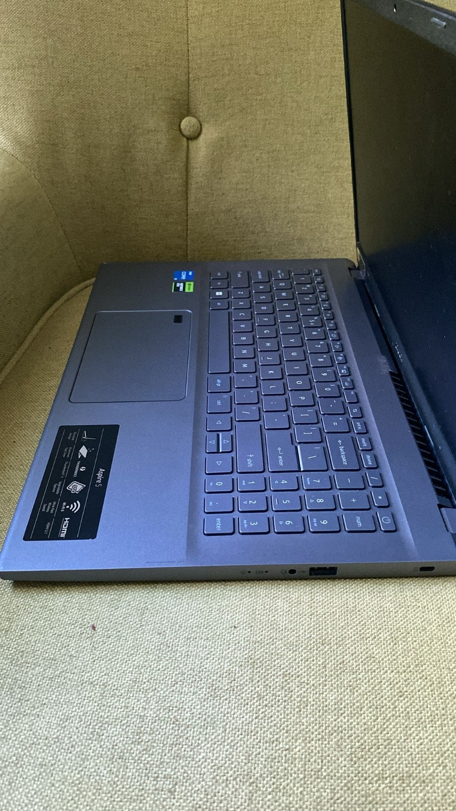 Acer Aspire 5 15.6″ i5 8GB 512GB SSD RTX 2050 Windows 11 2023 Gray
