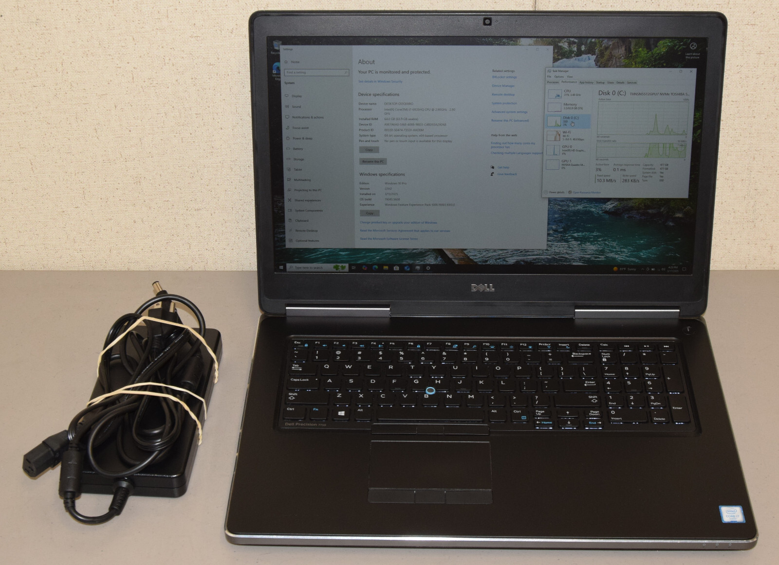 Dell Precision 7710 17.3″ i7-6820HQ 64GB DDR4 512GB NVMe Quadro M3000M 4GB