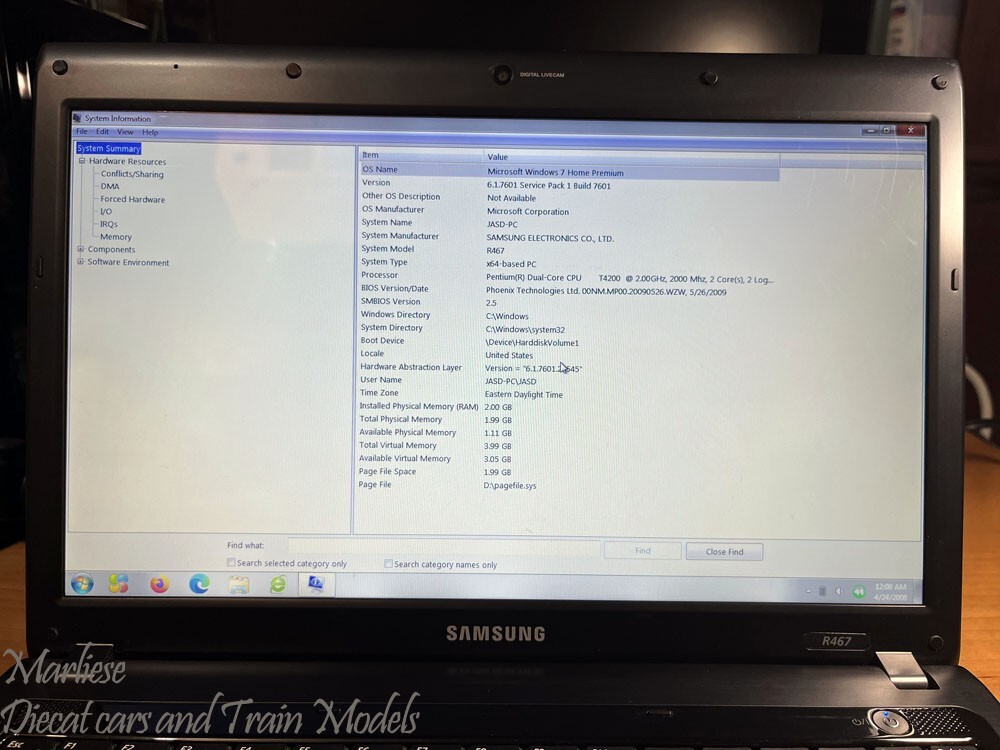 Samsung R467 14″ Laptop – Intel Pentium T4200, 2GB RAM, 250GB HDD, Windows 7