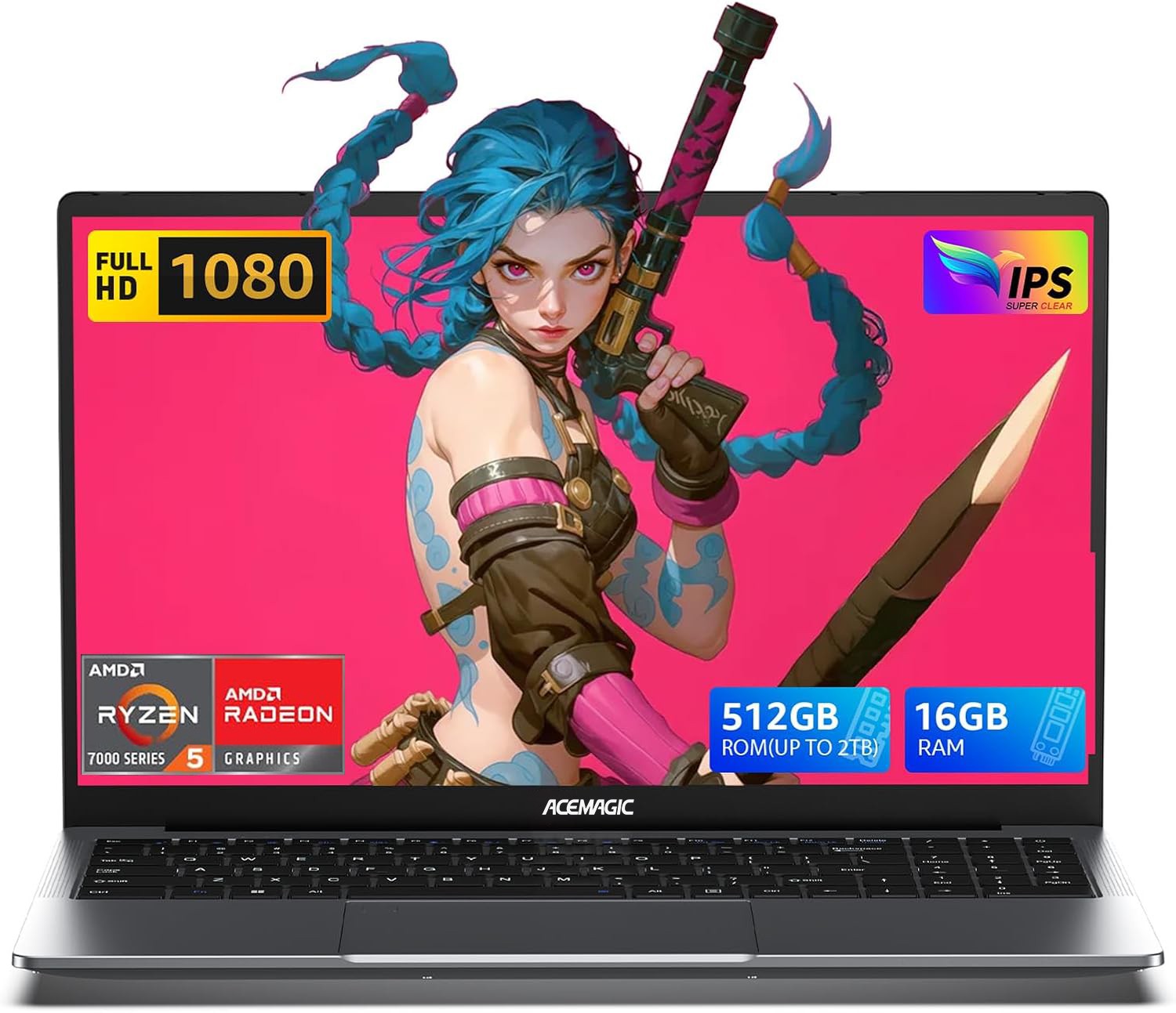 ACEMAGIC LX15 Pro Laptop AMD Ryzen 5 7430U 16GB/512GB 15.6″ FHD Win11 Pro WiFi6