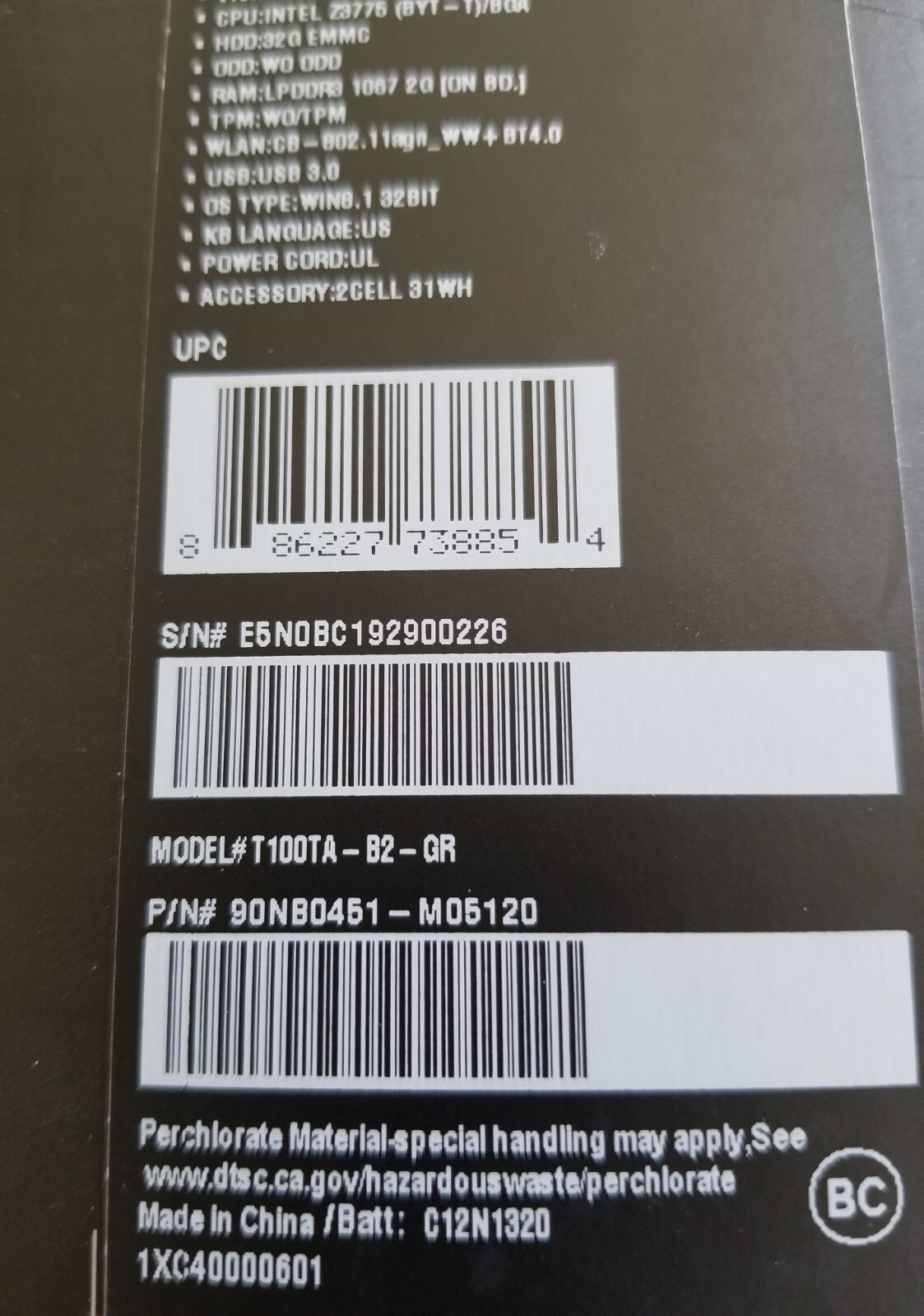 ASUS Transformer Book T-100T