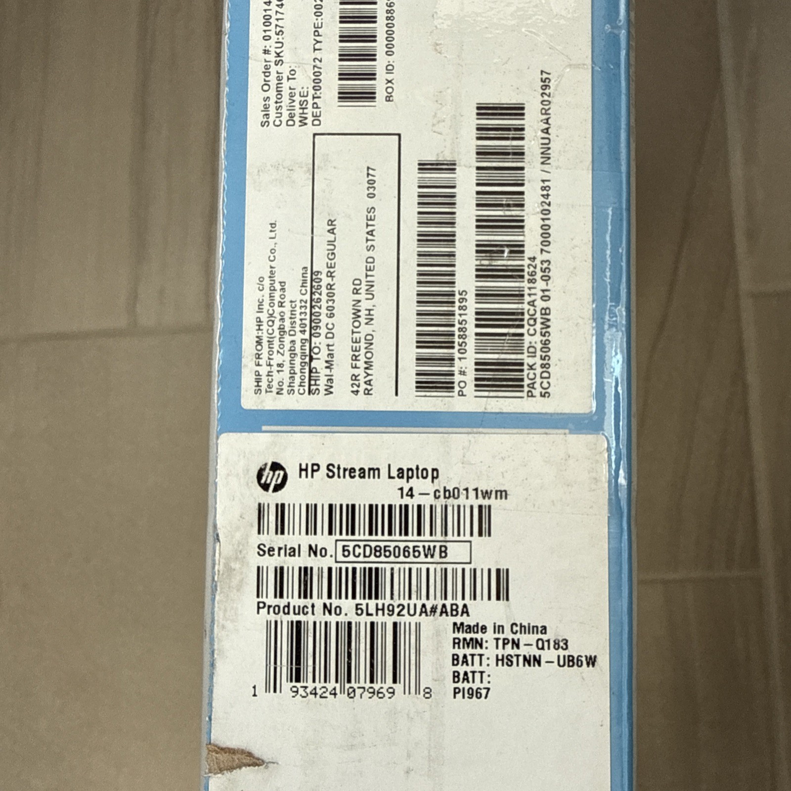 HP Stream 14-cb011wm 14 inch (32GB, Intel Celeron N3060, 4GB) Laptop – Blue -W10