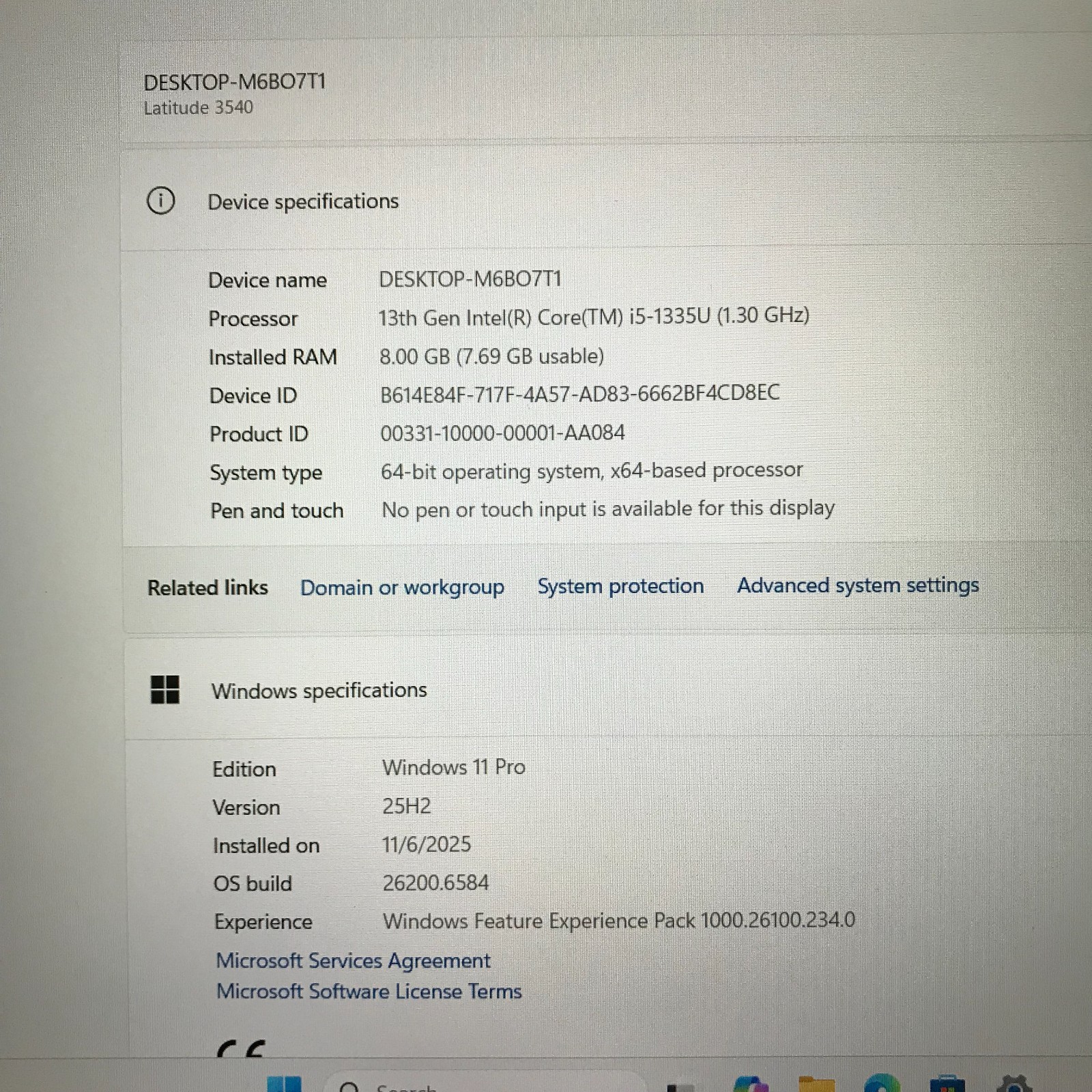 Dell Latitude 3540 15.6″ i5-1335U 8GB DDR4 RAM 512GB NVMe (Windows 11 Pro)