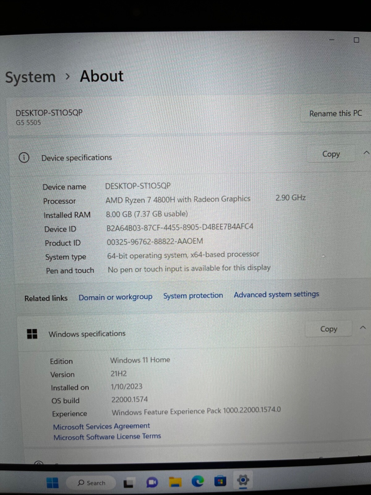 Dell g5 gaming pc. Silver with light up keyboard 